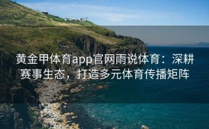黄金甲体育app官网雨说体育：深耕赛事生态，打造多元体育传播矩阵