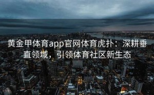 黄金甲体育app官网体育虎扑：深耕垂直领域，引领体育社区新生态