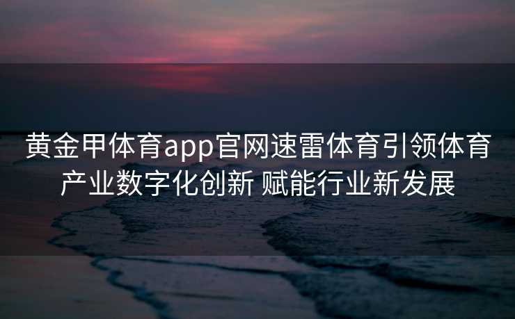 黄金甲体育app官网速雷体育引领体育产业数字化创新 赋能行业新发展 黄金甲体育app官网速雷体育引领体育产业数字化创新 赋能行业新发展